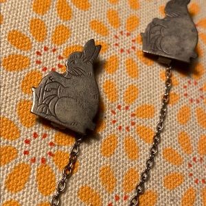 Vintage sterling silver bunny sweater clips